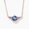 Hexagon Cut Color-change Alexandrite Necklace Amethyst Moonstone Moon Pendant