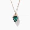 1.25CT Teardrop Cut Emerald Leaf Necklace White Opal Twig Wedding Pendant