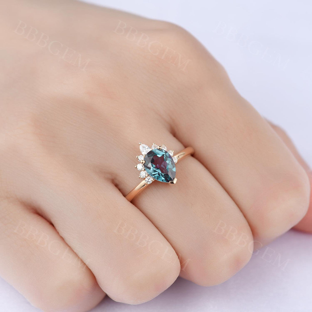 Alexandrite Wedding Rings-BBBGEM Alexandrite Engagement Ring