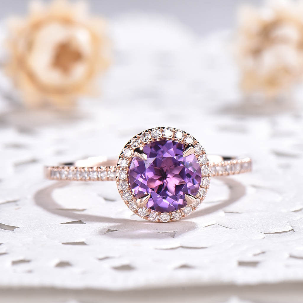 amethyst engagement ring