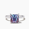 2CT Princess Cut Color-change Alexandrite Ring Diamond Half Eternity Ring
