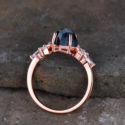 Alexandrite Rings June Birthstone Ring-BBBGEM Alexandrite Wedding Rings