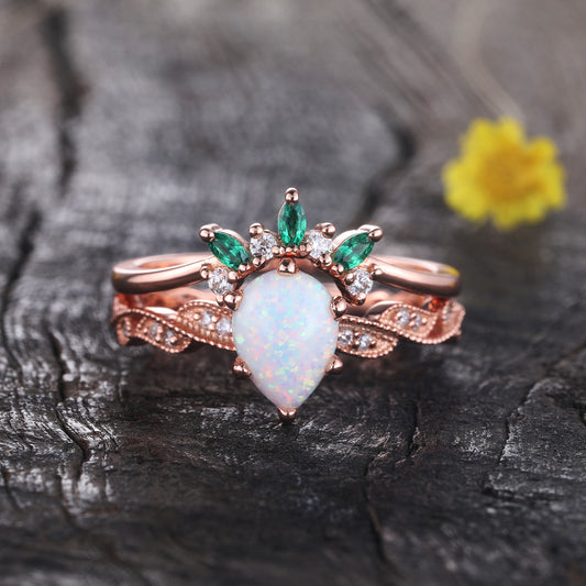 opal ring set