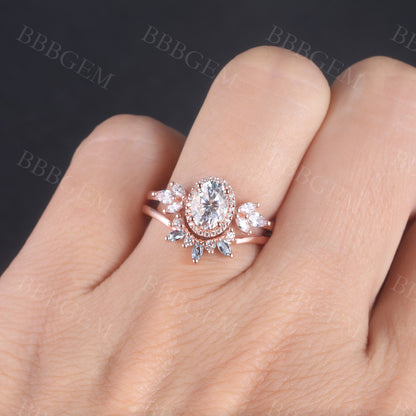 Rose Gold-BBBGEM Moissanite Wedding Sets