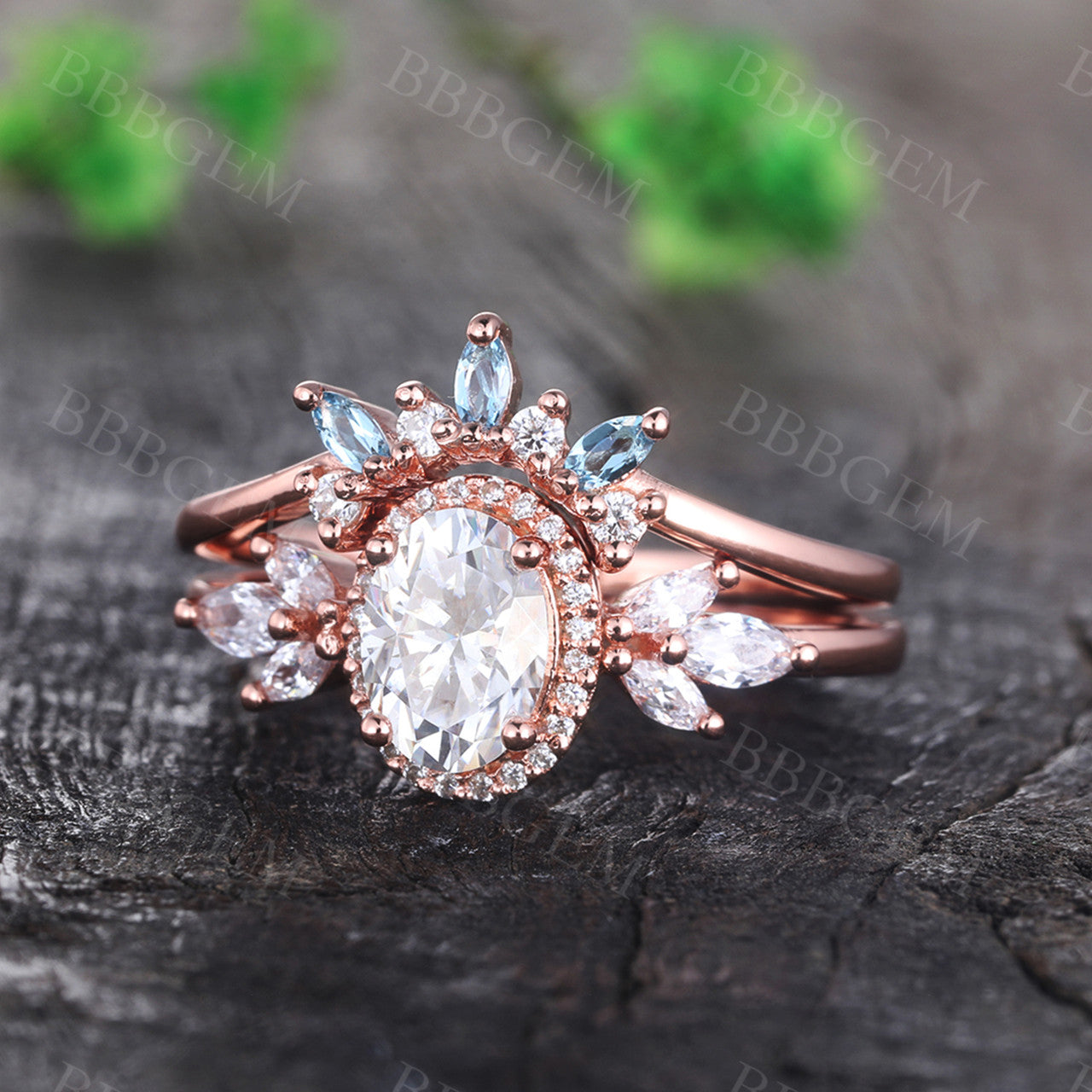 Moissanite Engagement Rings-BBBGEM Moissanite Wedding Sets