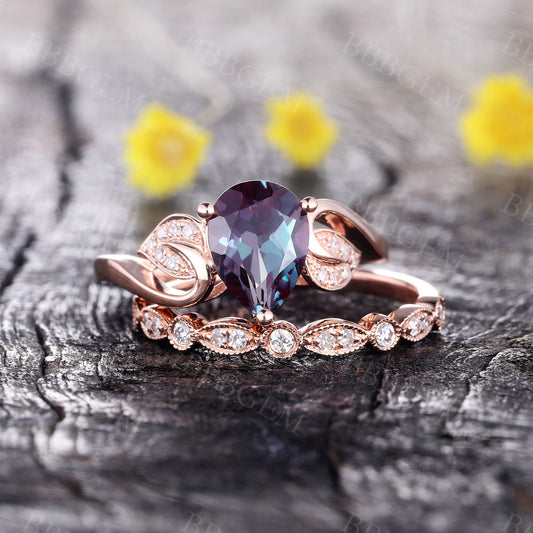 alexandrite ring set