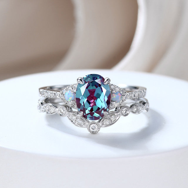 Alexandrite Engagement Ring-BBBgem Alexandrite Engagement Ring