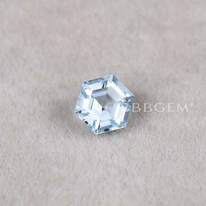 6x6mm Hexagon Cut Natural Aquamarine Wholesale Faceted Aquamarine