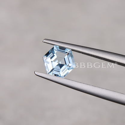 6x6mm Hexagon Cut Natural Aquamarine Wholesale Faceted Aquamarine