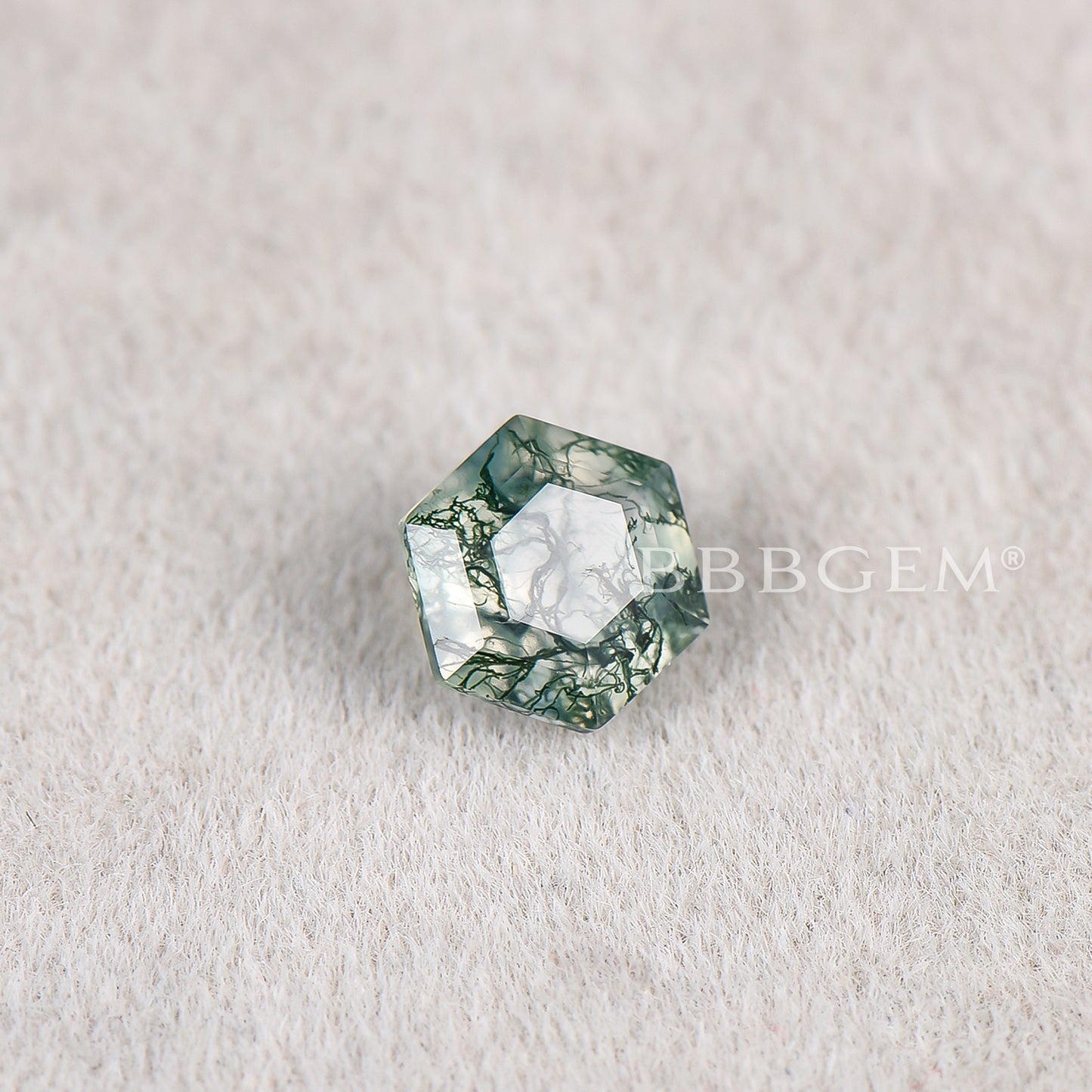 Hexagon Cut Green Moss Agate Faceted Calibrated Bulk Gemstones