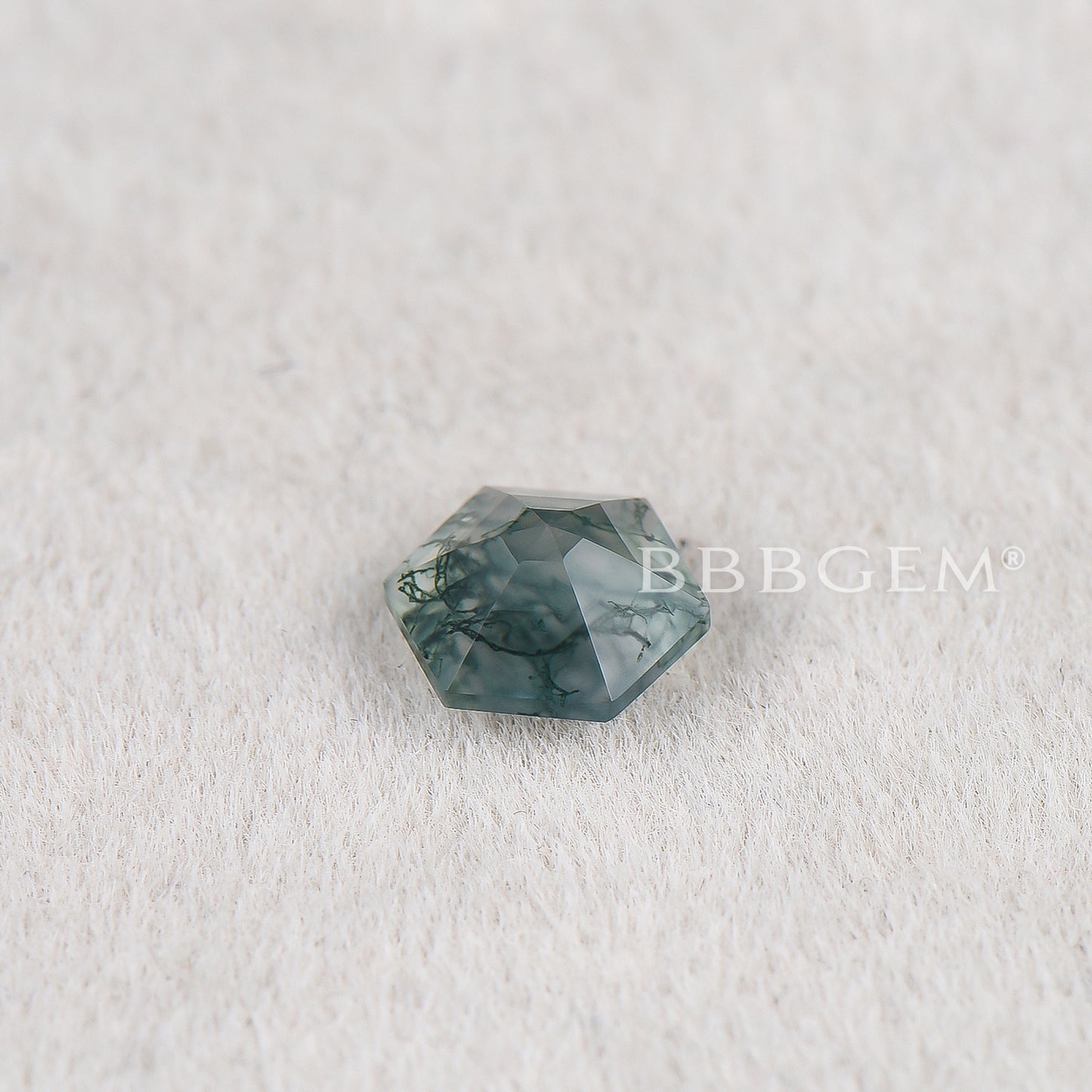 Hexagon Cut Green Moss Agate Faceted Calibrated Bulk Gemstones