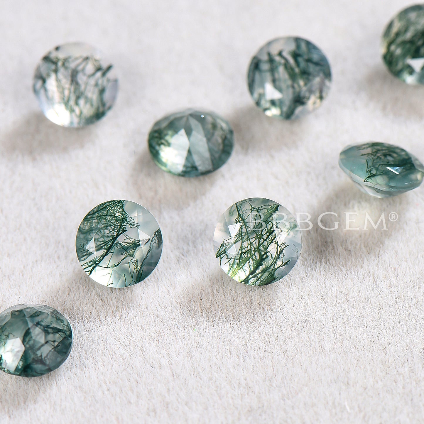 Round Cut Natural Green Moss Agate Wholesale Top Quality Gemstone