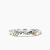 Multi-gems Cluster Firefly Wedding Ring Natural Moss Agate Peridot Stacking Ring