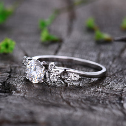 White Gold Moissanite Engagement Rings-BBBGEM Moissanite Engagement Rings