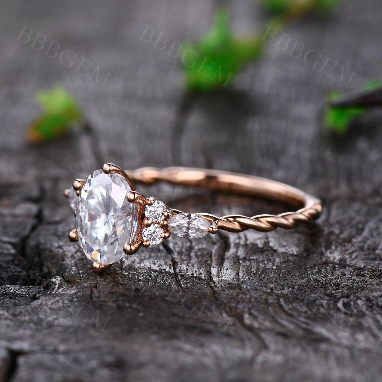 Moissanite Engagement Rings-BBBGEM Colorless Moissanite