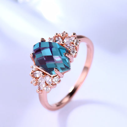 June Birthstone Alexandrite Ring-BBBGEM Alexandrite Engagement Ring