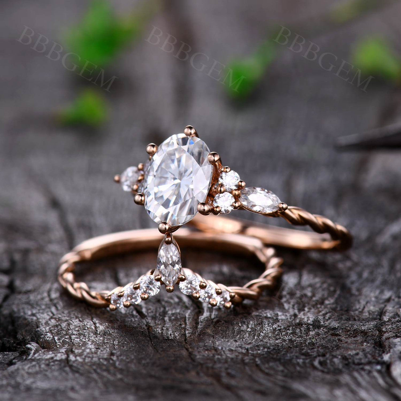 Moissanite Bridal Sets-BBBGEM Moissanite Wedding Bands