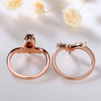 Rose Gold Garnet Ring-BBBGEM Garnet Gemstone Rings For Men