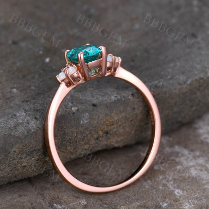 Garnet Engagement Ring-BBBGEM Green Garnet Ring