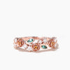 Multi Stone Flower Wedding Ring Citrine Diamond Emerald Nature Inspired Band