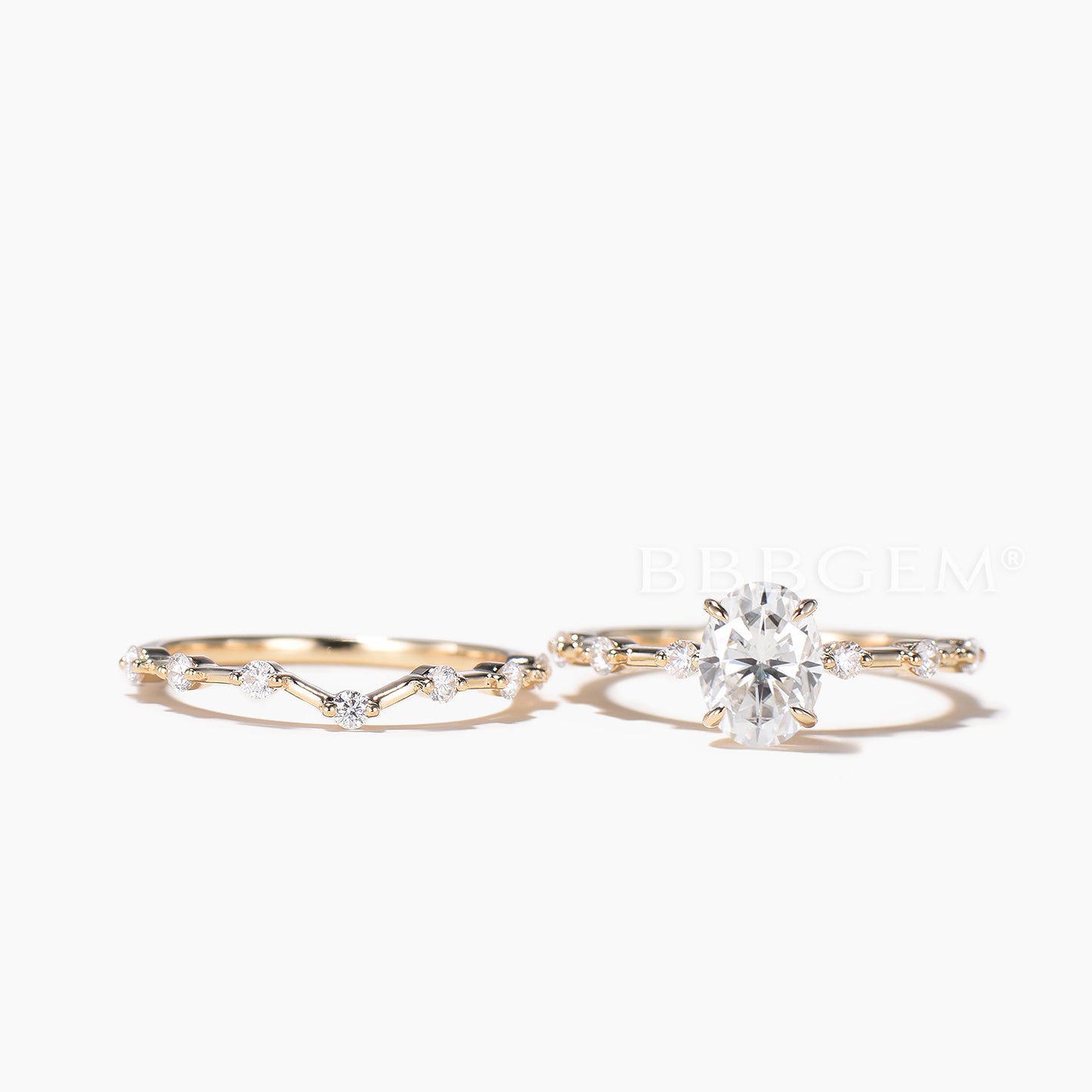 Oval Cut IGI Certificate Lab Grown Diamond Engagement Ring Diamond Bridal Set