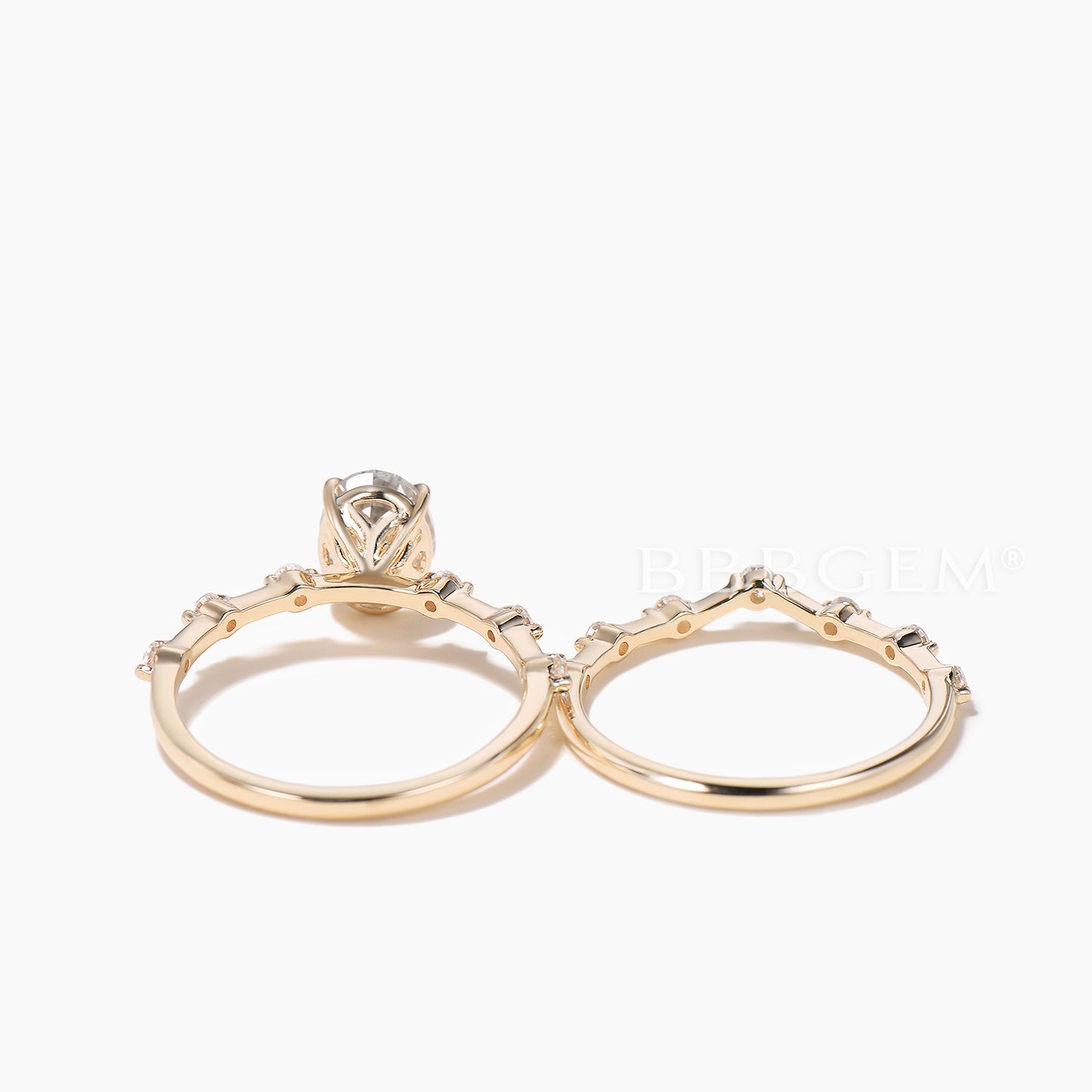 Oval Cut IGI Certificate Lab Grown Diamond Engagement Ring Diamond Bridal Set