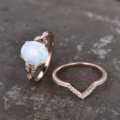 White Gold Opal Ring-BBBGem Opal Rings