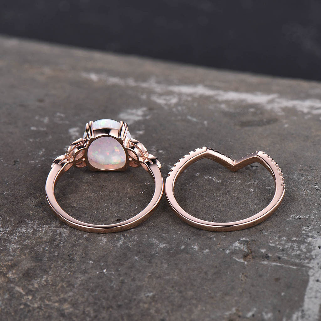 Rose Gold And Opal Ring-BBBGem Opal Rings