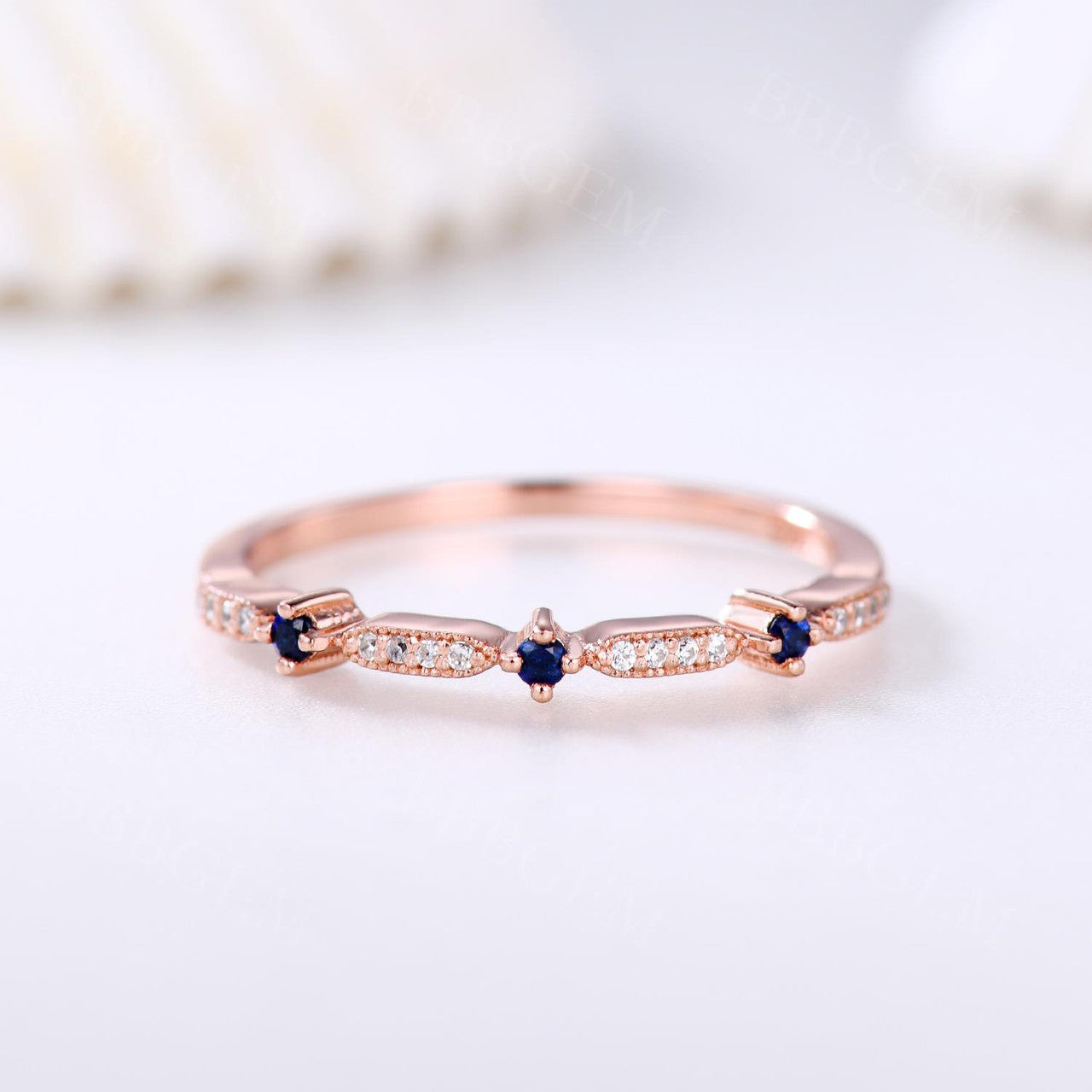 Sapphire Wedding Bands-BBBGEM Sapphire Wedding Bands