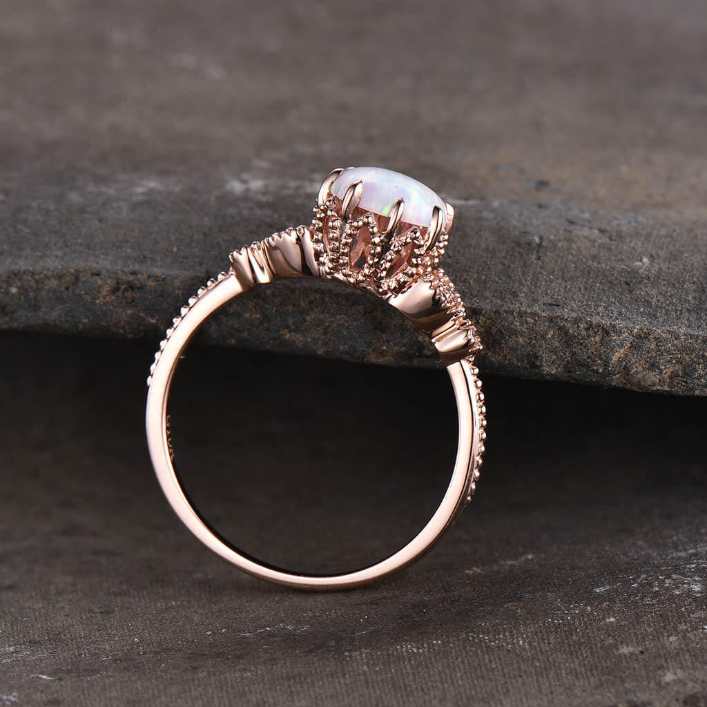 Opal Engagement Ring rose gold