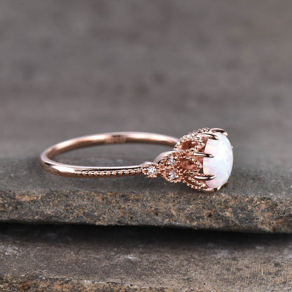 Opal Engagement Ring rose gold