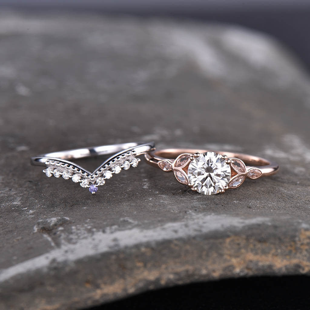 Custom Moissanite Bridal Set