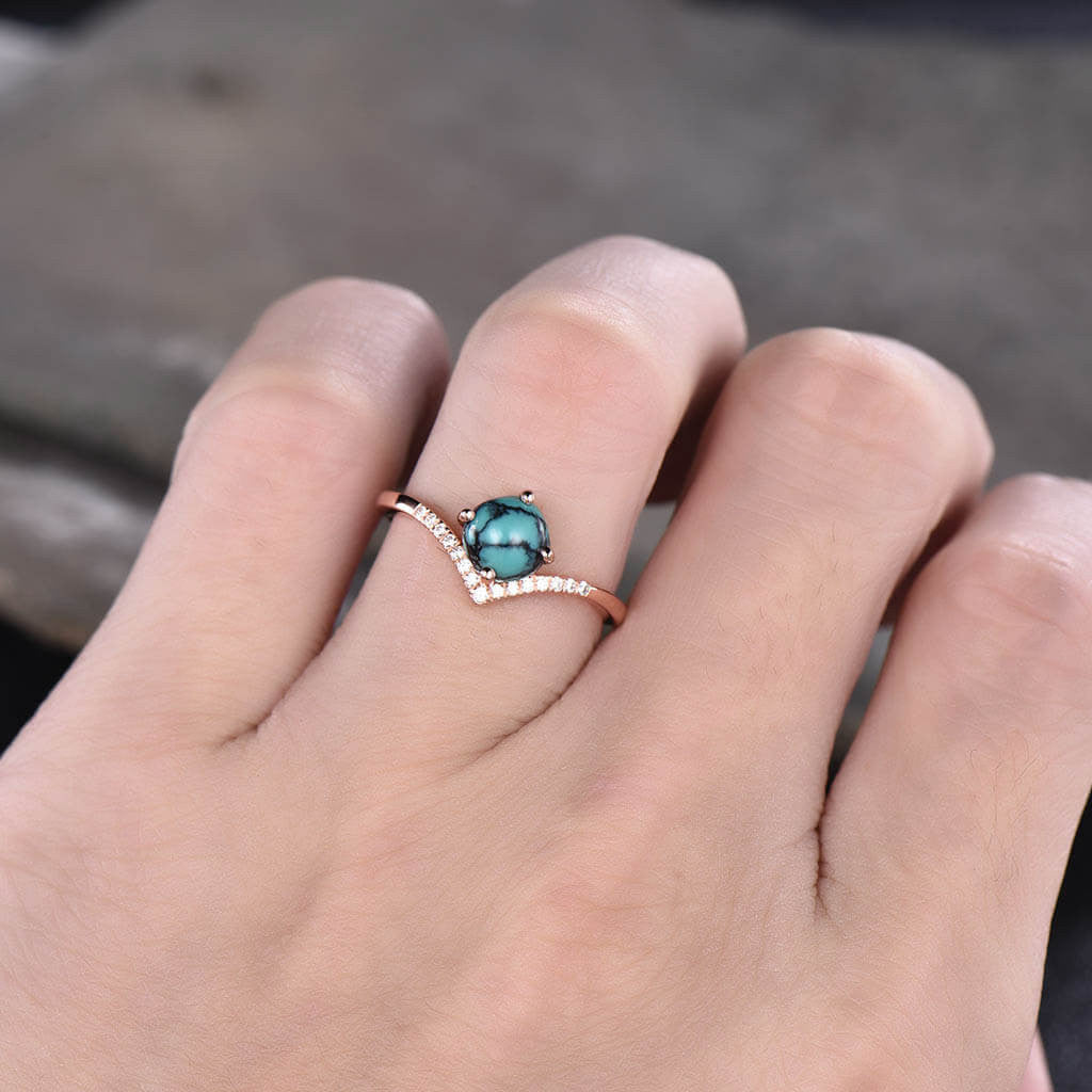 Simple Turquoise Engagement Ring