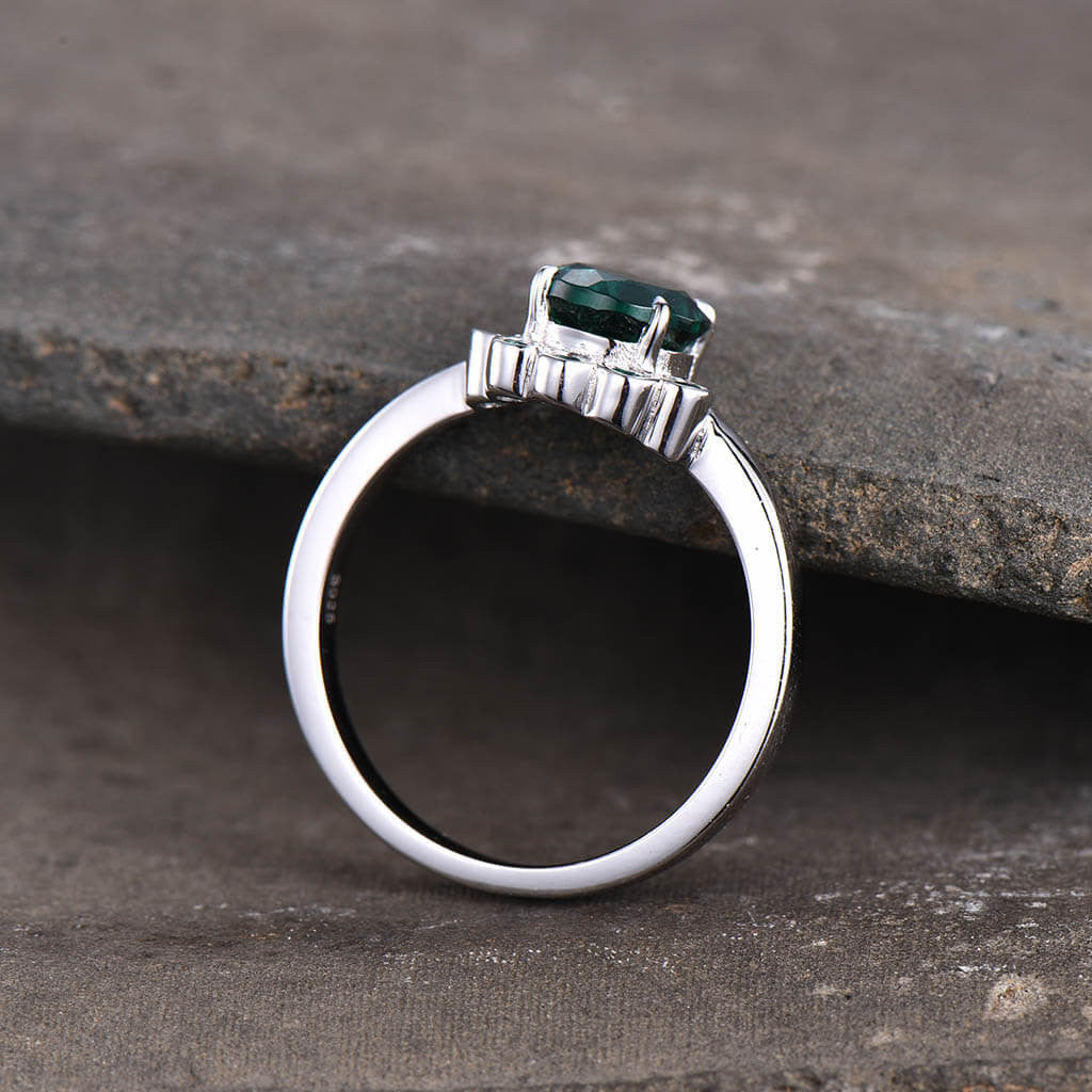 lab-emerald engagement ring