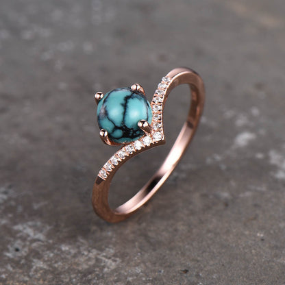 Simple Turquoise Engagement Ring