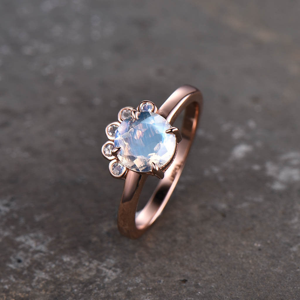 rainbow moonstone ring