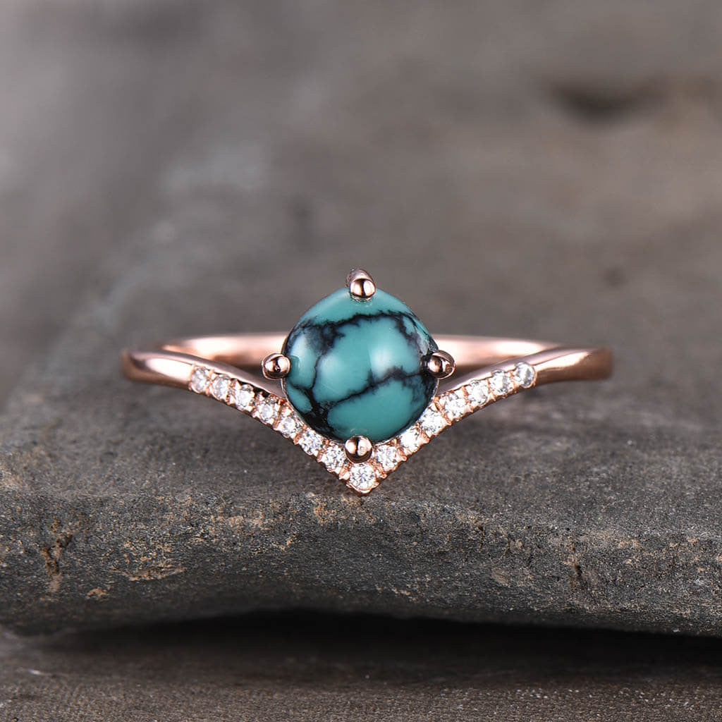 Turquoise Dianond Engagement Ring