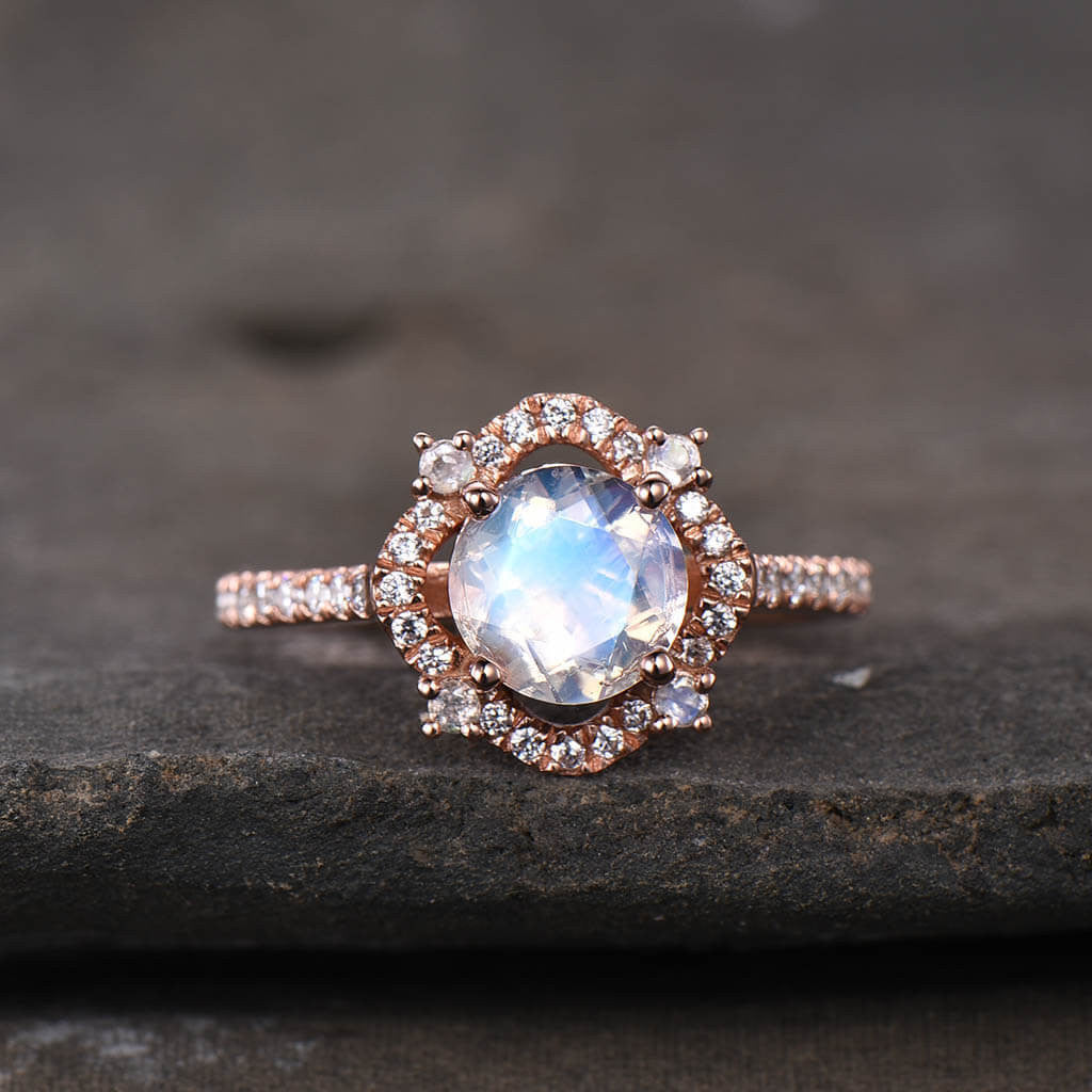 female moonstone engagement ring