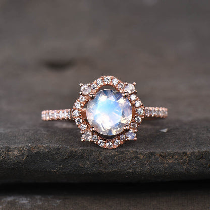 female moonstone engagement ring