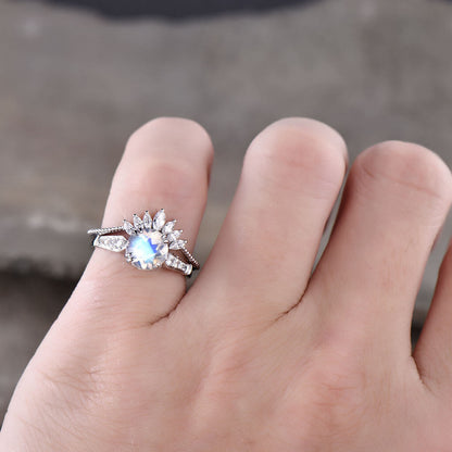 Moonstone engagement ring female