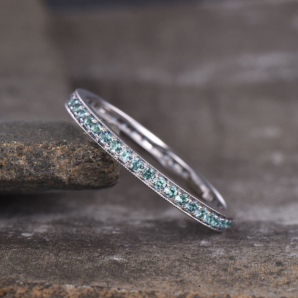 Full Eternity Alexandrite Wedding band-BBBGEM Channel Set Alexandrite Wedding Bands