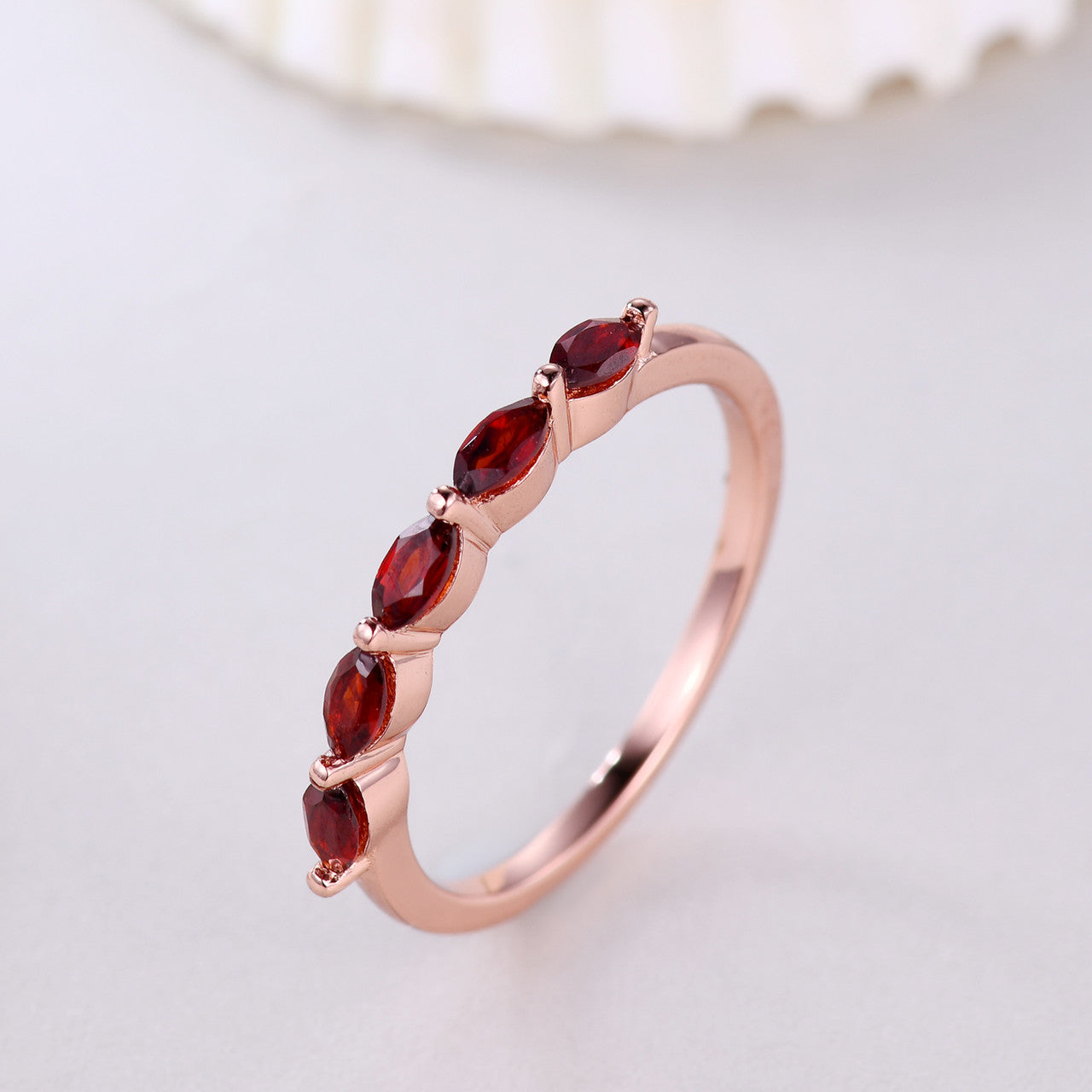 Red Garnet Band-BBBGEM Garnet Ring