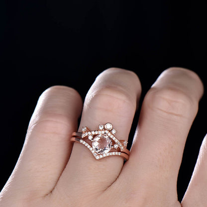 Art Deco Morganite Engagement Engagement Ring