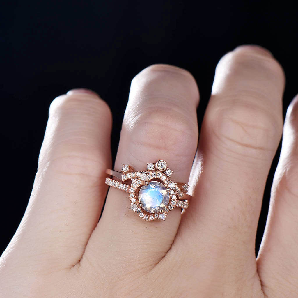 female moonstone engagement ring