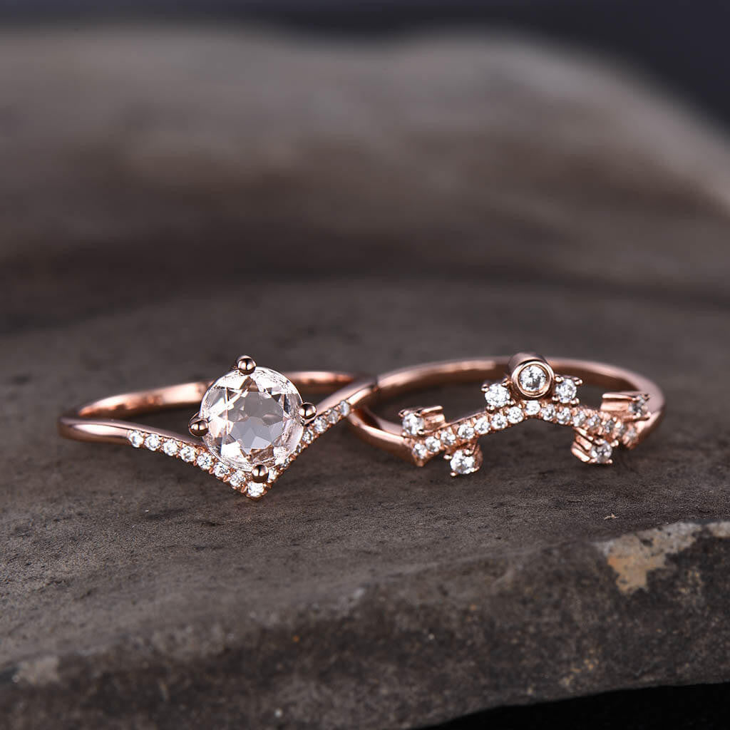 Morganite Bridal Set