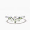 Marquise Cut Natural Peridot Matching Band 5 Stone Bezel Settings Wedding Band