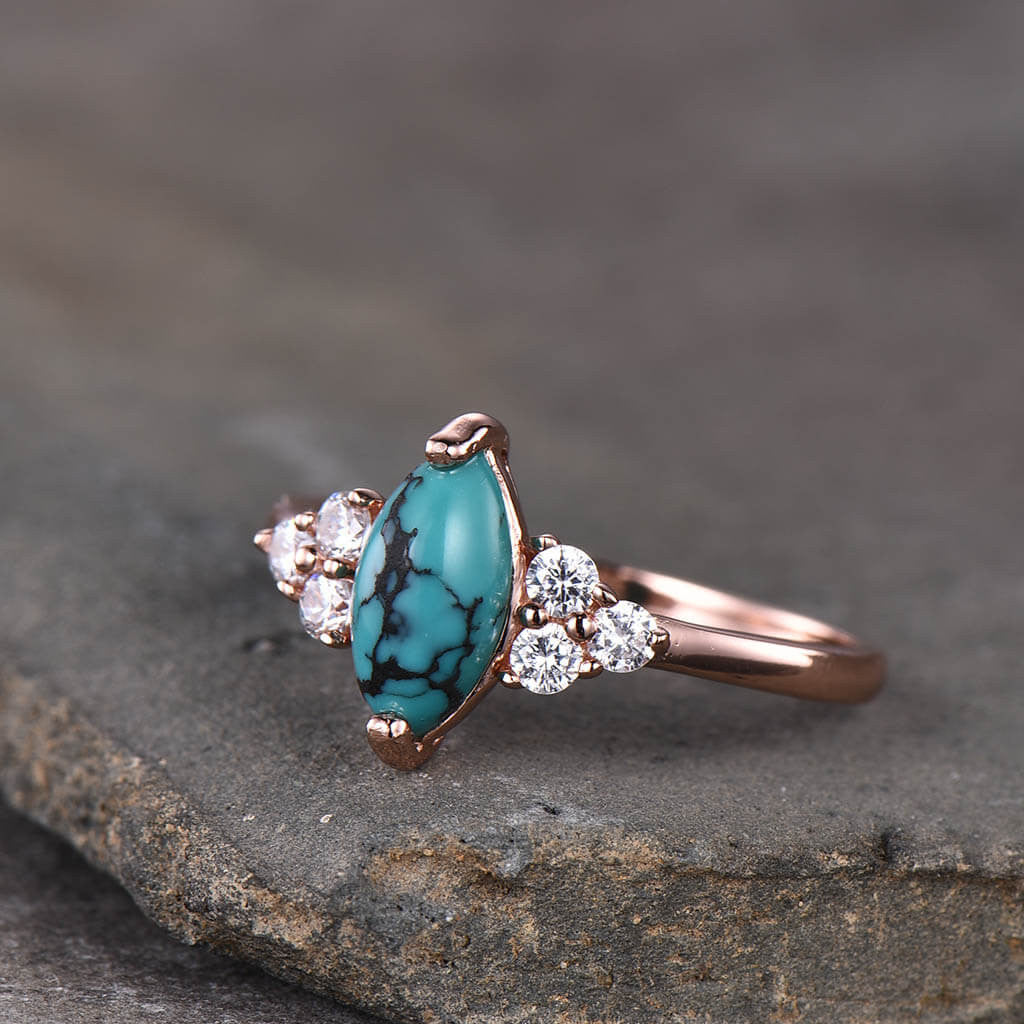 Marquise Turquoise Engagement Ring