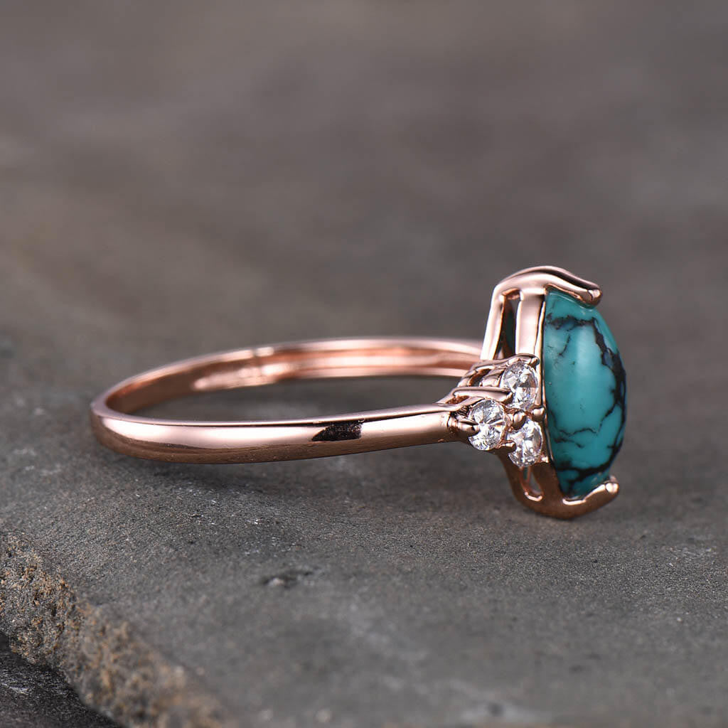 Marquise Turquoise Engagement Ring