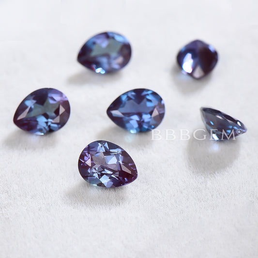 Pear Cut Faceted Loose Alexandrite Gemstone June Birthstone