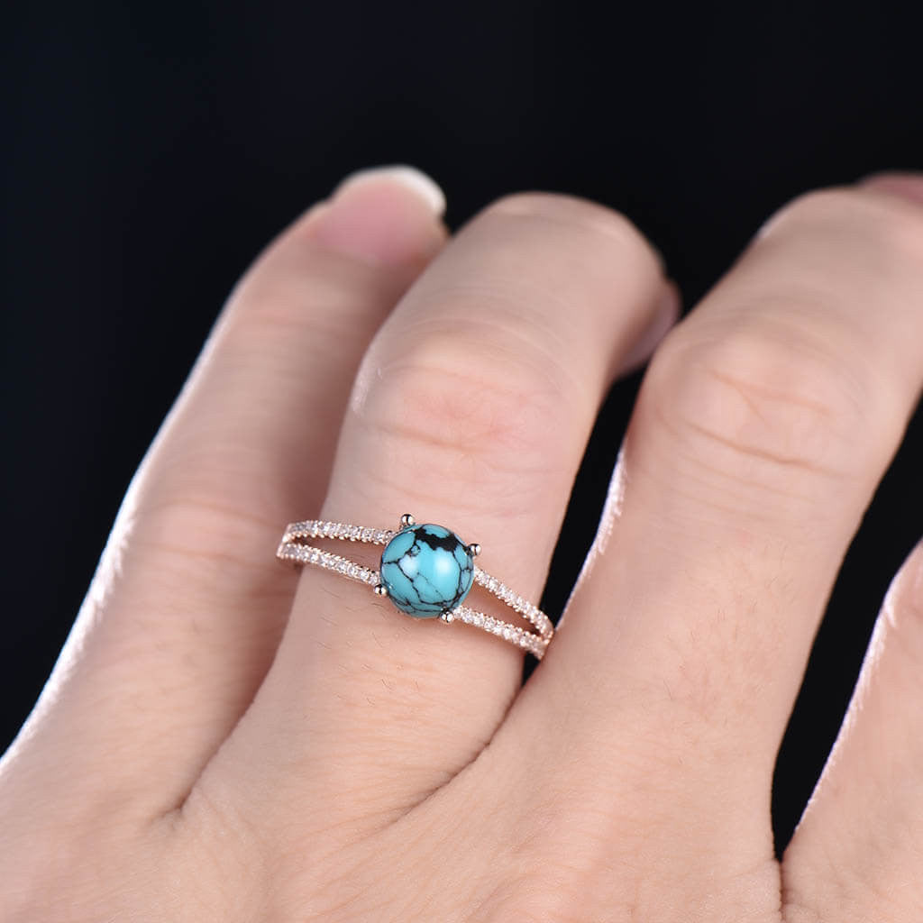 Turquoise Engagement Ring hand 1